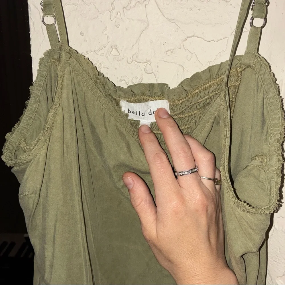 Bella Dahl Olive Romper Cami with Lace Trim - Picture 3 of 4